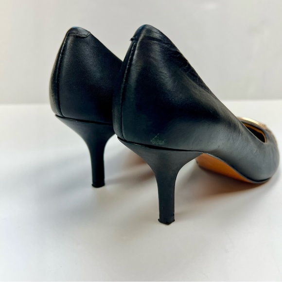 Coach Black Snake Skin Leather Point High Heel Pumps Size 6 B - Picture 9 of 12